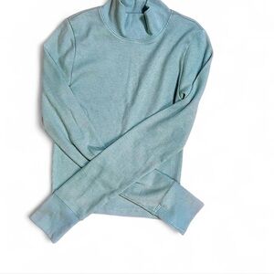 Light Blue waffleknit Turtleneck Sweater